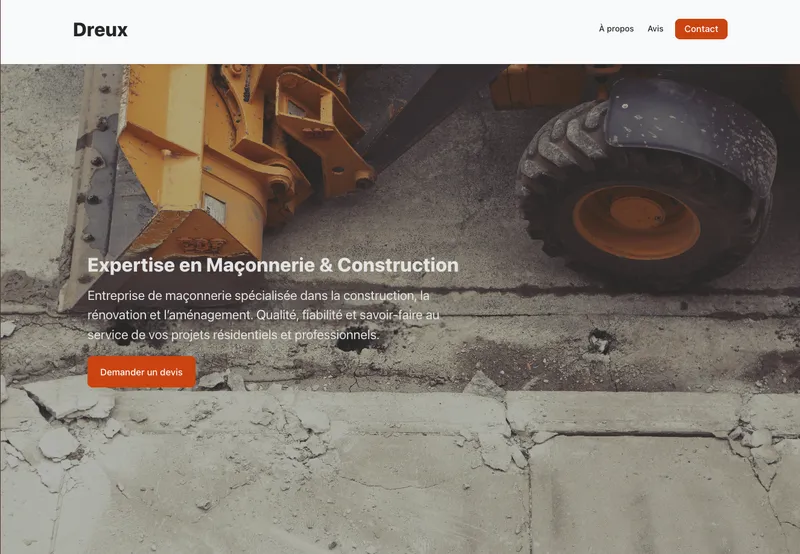 Capture d'écran site artisan